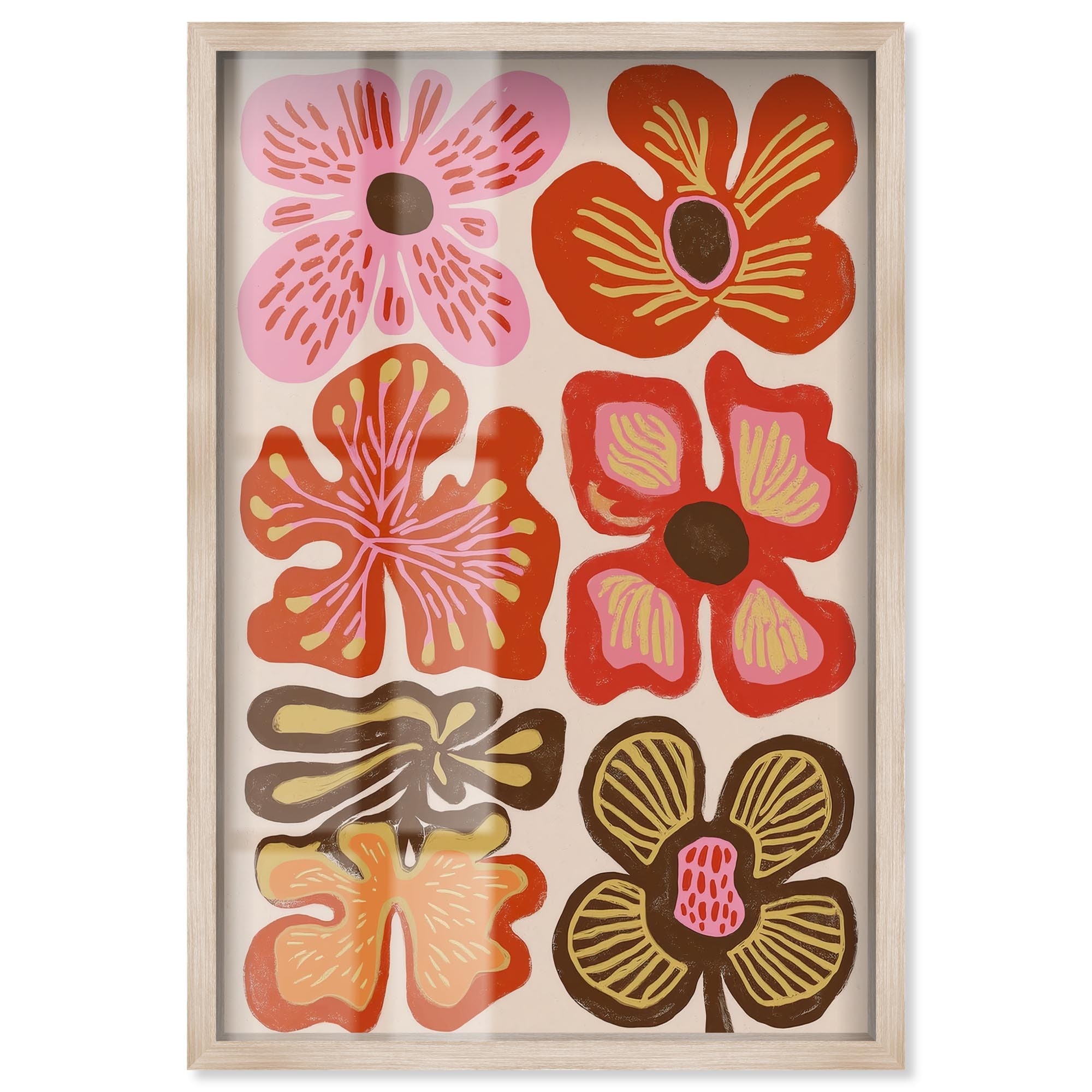 Summer Flowers II Floral Decor Shadowbox Print by Art Remedy