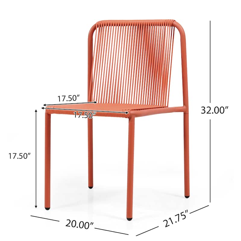 Christopher Knight Home - Burgess Space-Saving and Stylish Outdoor Stacking Dining Chairs