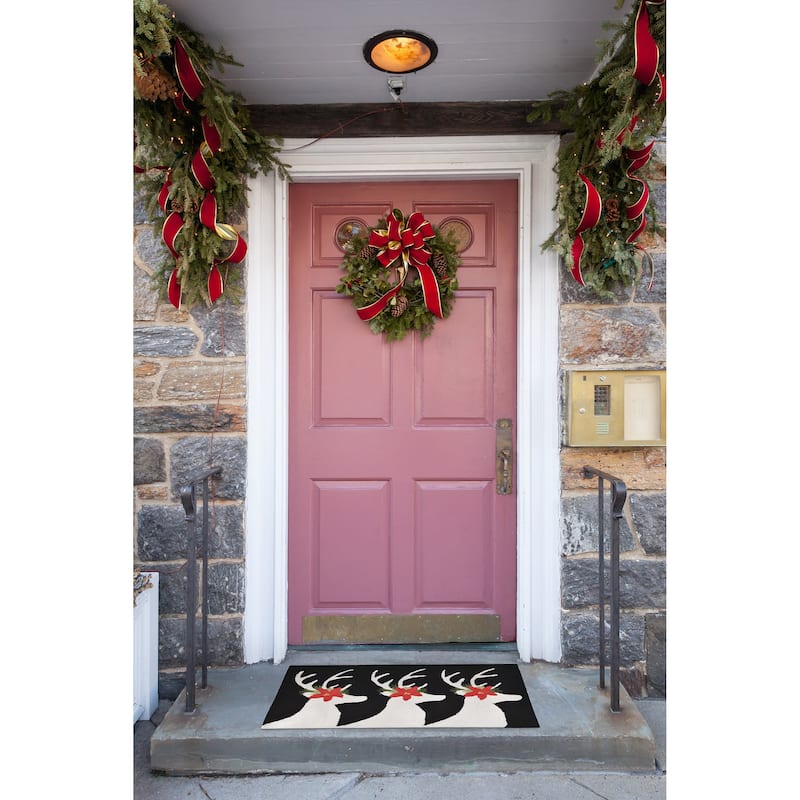 Liora Manne Holiday Caribou Outdoor Rug