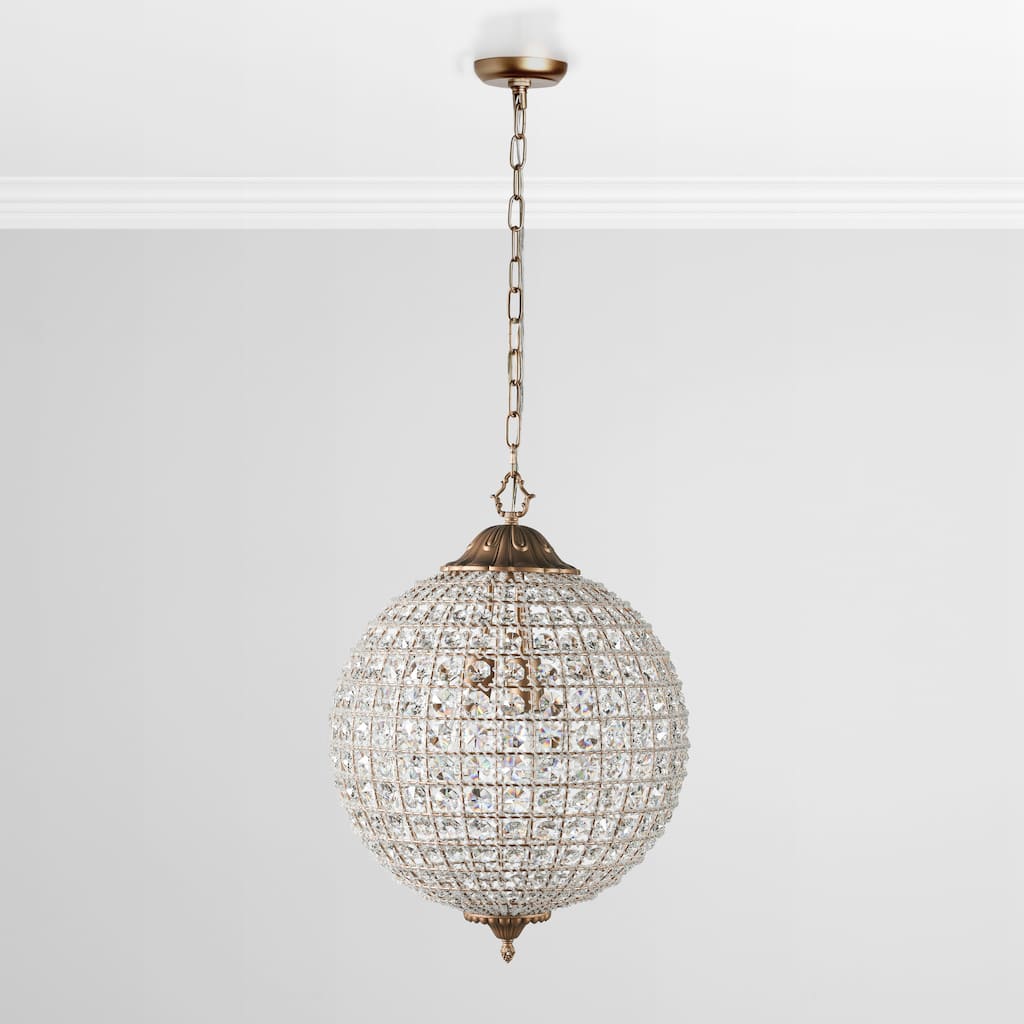 Kimberly Crystal 18-Inch Medium Globe Chandelier by Kosas Home