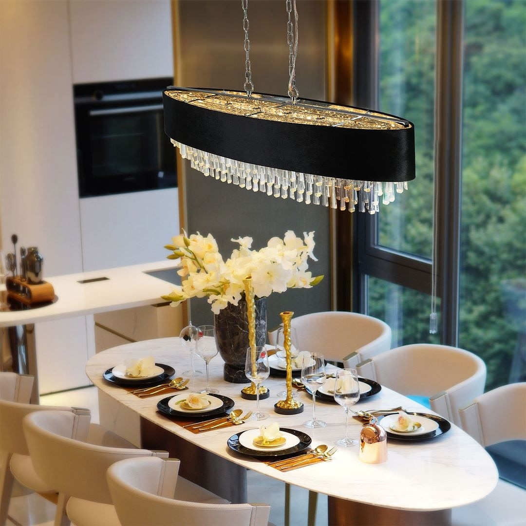 39.40 Modern Minimalist Black Crystal Chandelier Bed Bath Beyond 40132557