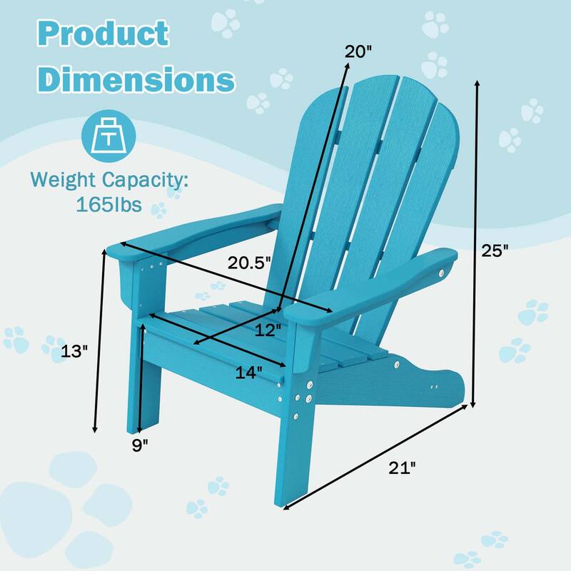 Costway Kids Adirondack Chair with High Backrest Armrests Fire Pit - See Details