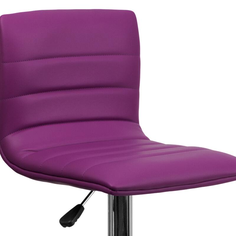 Modern Vinyl Channel Tufted Adjustable Height Barstool (Set of 2) - 16"W x 19"D x 35" - 44"H - 16"W x 19"D x 35" - 44"H