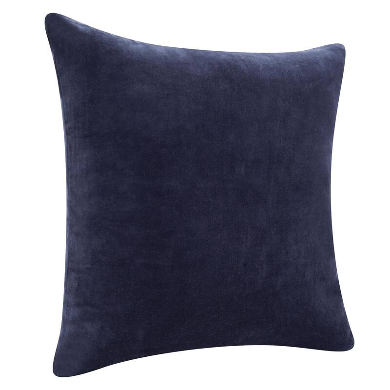 Handmade Velvet Square Throw Pillow - 20" - Blue