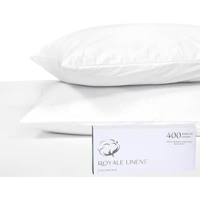 Royale Linens 400 Thread Count Cotton Pillowcase Set of 2