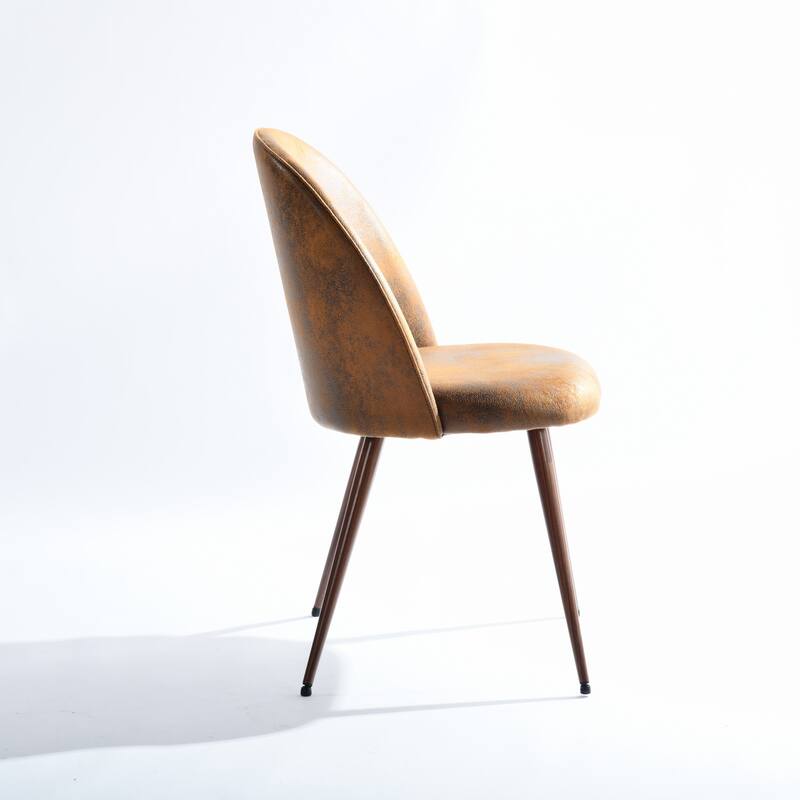 Homy Casa Fabric Office Chair with Metal-Walnut Legs, Modern