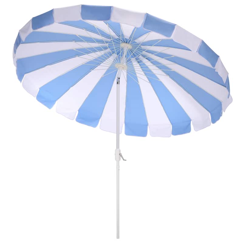 SAFAVIEH Outdoor Patio Furniture Buti 9 Ft Umbrella, Crank Lift Shade with Aluminum Frame