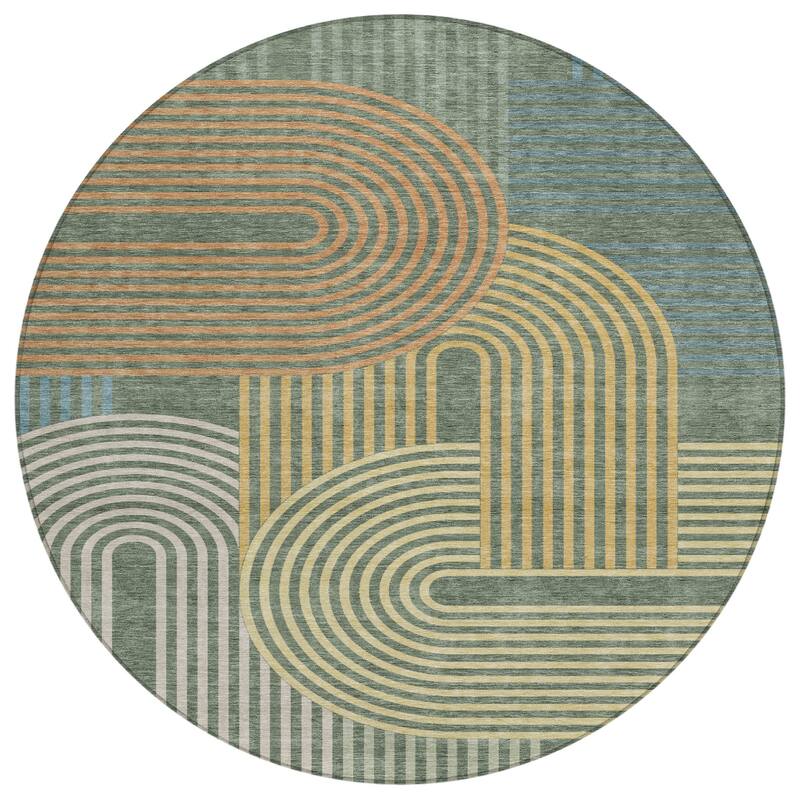 Machine Washable Indoor/ Outdoor Modern Basehor Chantille Rug