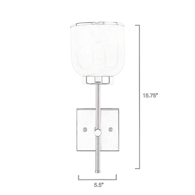 Abi 18 Inch Wall Sconce, Hand Blown Glass in Smooth Metallic Gray, 40W