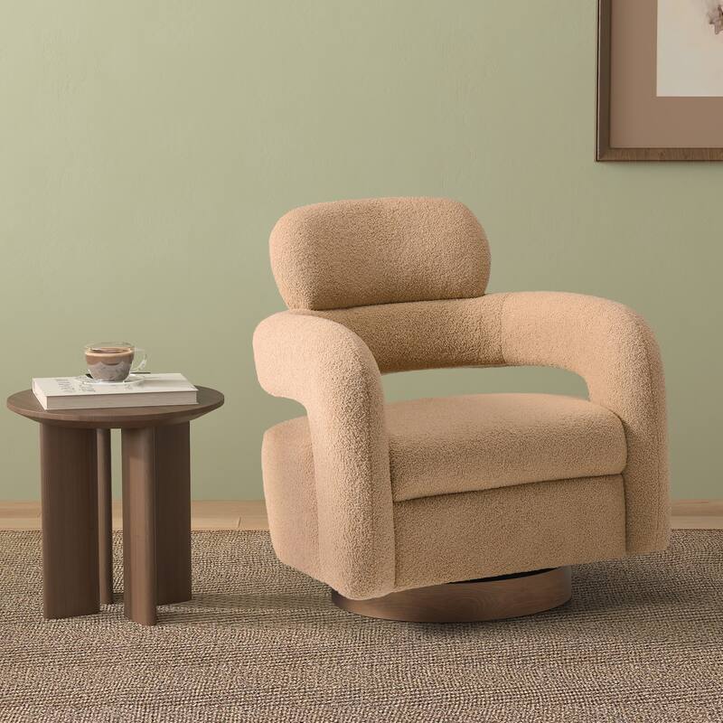 Bayville 29" Wide Sherpa Swivel Chair