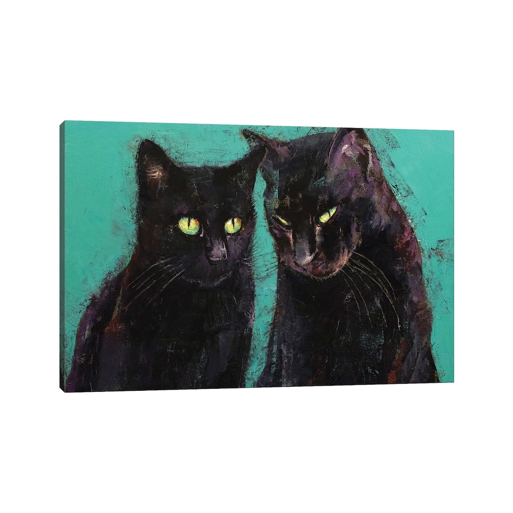 iCanvas "Two Black Cats " by Michael Creese Canvas Print