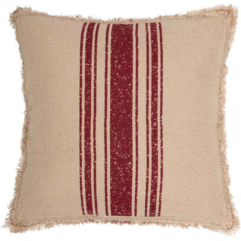 Vintage Burlap Stripe Pillow