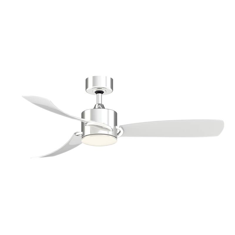 Fanimation SculptAire 52 inch Indoor/Outdoor Ceiling Fan with LED Light Kit - Chrome with Clear Blades