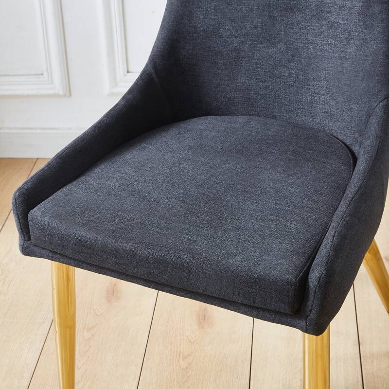 Fabric Upholstered Dining Chairs Set of 2, Dining Armless Accent Chairs, Stainless Steel Accent Chair, Club Guest Office Chairs