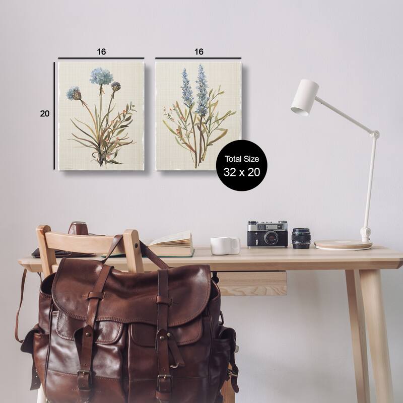 Stupell Natural Budding Blooms Canvas Wall Art Design By Carol Robinson (Set of 2)