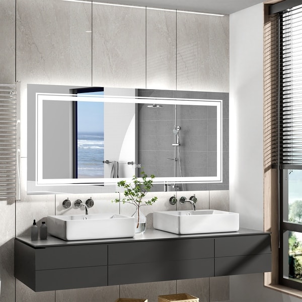 Rectangular lighted bathroom mirror 2025