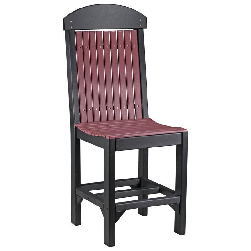 Set of 4 Poly Lumber Classic Dining Chairs - Side Chair - Cherrywood & Black - Counter Height