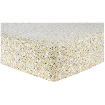 Golden Daisies Deluxe Flannel Fitted Crib Sheet