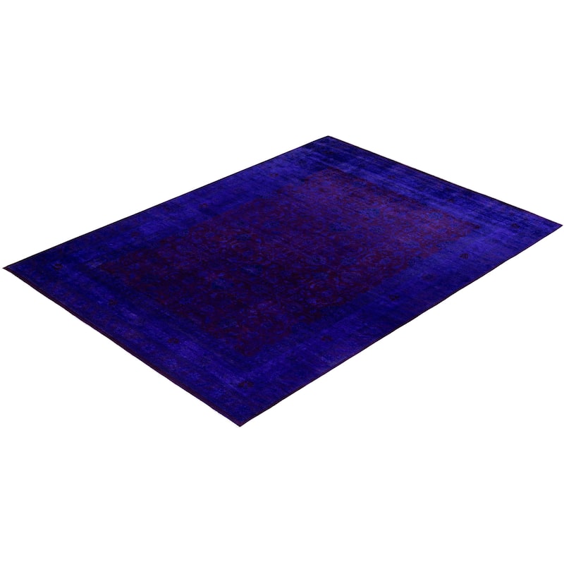 Overdyed One-of-a-Kind Hand-Knotted Area Rug - Purple - 9' 3" x 12' 2"