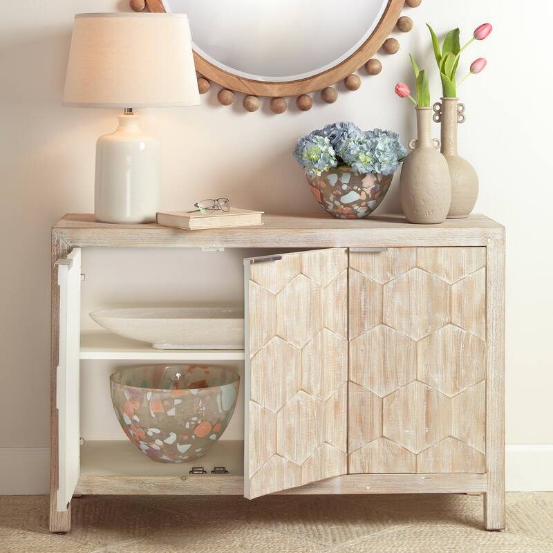 Alden Decor Rylee Three-Door Wood Cabinet