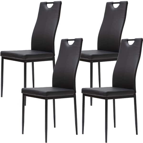 Dining Chairs Set of 4 Living Room Chairs(Black) N/A Bed Bath