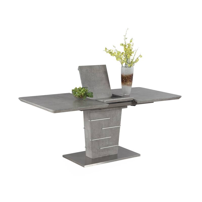 Somette Janice Faux Concrete Extendable Dining Table