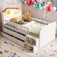 preview thumbnail 2 of 7, Space-Saving Twin House Loft Bed with LED and Storage,White