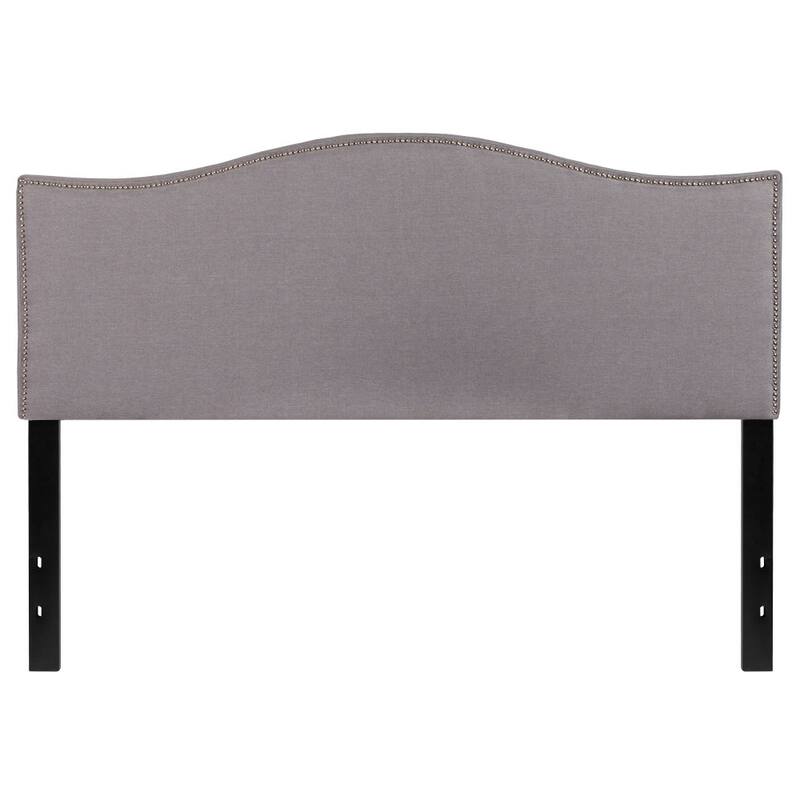 Arched Upholstered Headboard with Nailhead Trim