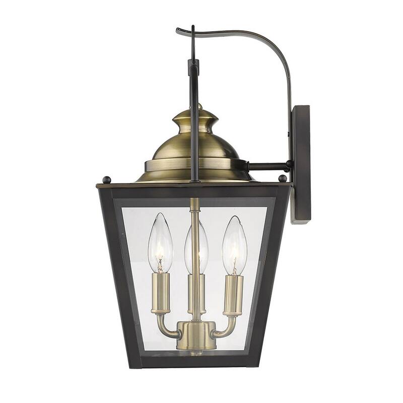 Bronze Glass LED Flush Mount Outdoor Wall Light with Bulbs