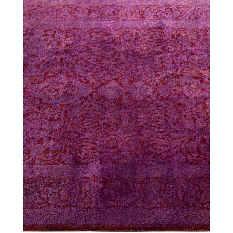 Overton Hand Knotted Wool Vintage Inspired Modern Contemporary Overdyed Pink Area Rug - 3' 2" x 5' 3"