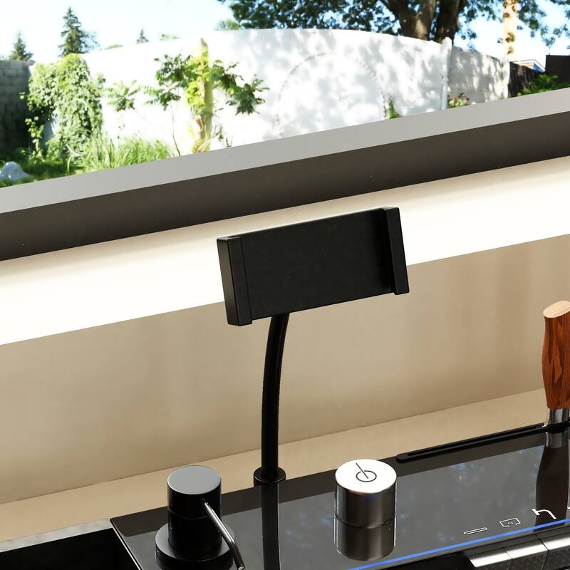 29.4 Inch Smart Kitchen Sink Workstation with LED Display, Multi-Function Faucet, Cutting Board & Drain Control