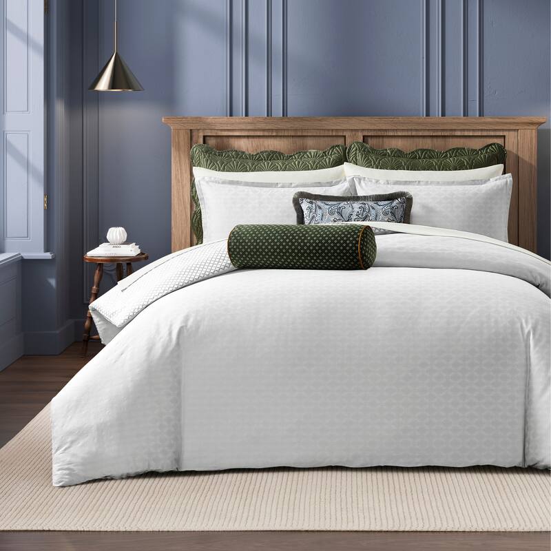 Ted Baker Pollsy Jacquard Duvet Set - Full - Queen - Bright White