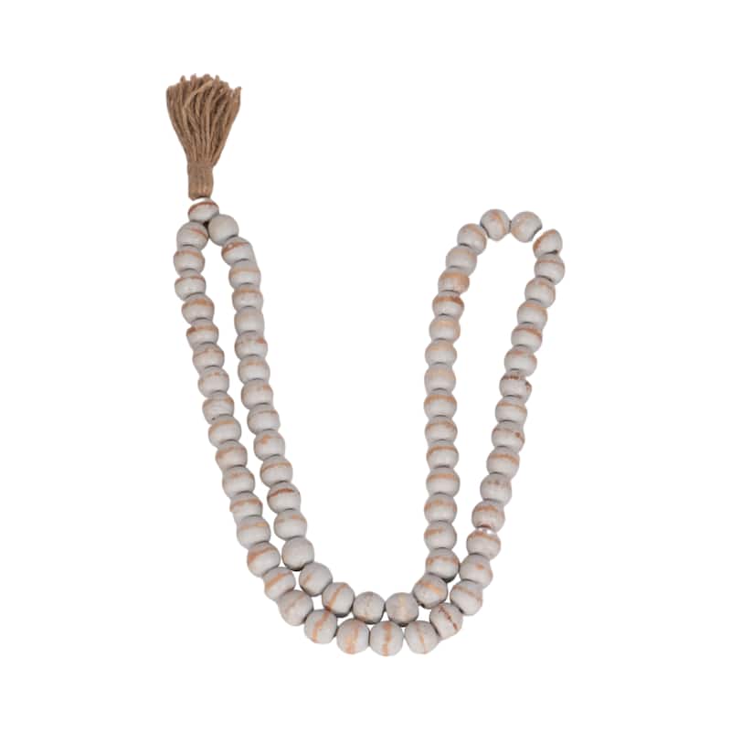 Mango Wood Double Beaded Garland with Tassel