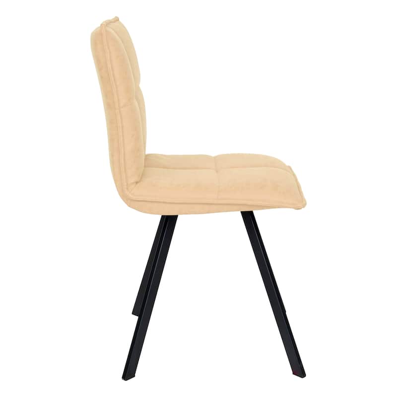 Wesley Modern Leather Dining Chair With Metal Legs Set of 4 by LeisureMod