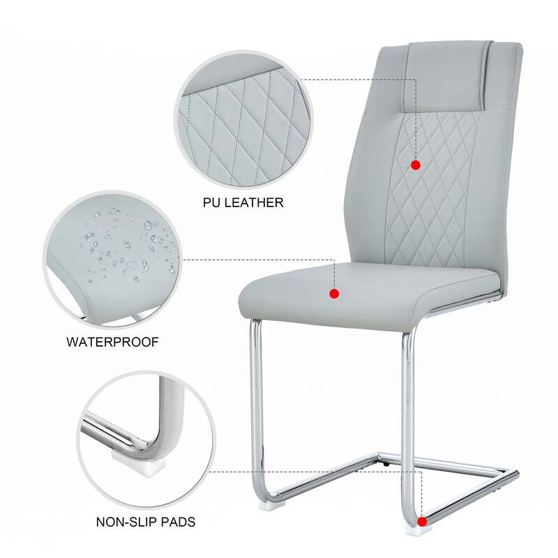 Dining Chairs with Faux Leather,Side Chairs(Set of 8)