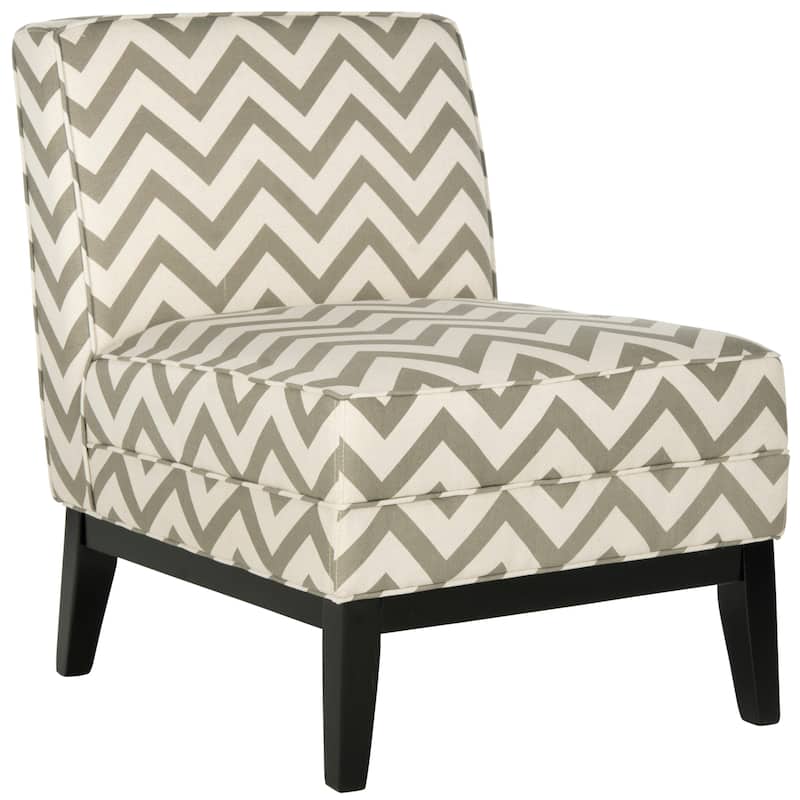 SAFAVIEH Kandice Silver/Cream Chair - 25" W x 32" D x 33" H - 25Wx32Dx33H