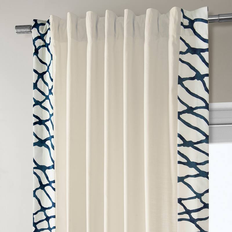 Exclusive Fabrics Ellis Solid Cotton Bordered Curtain (1 Panel)