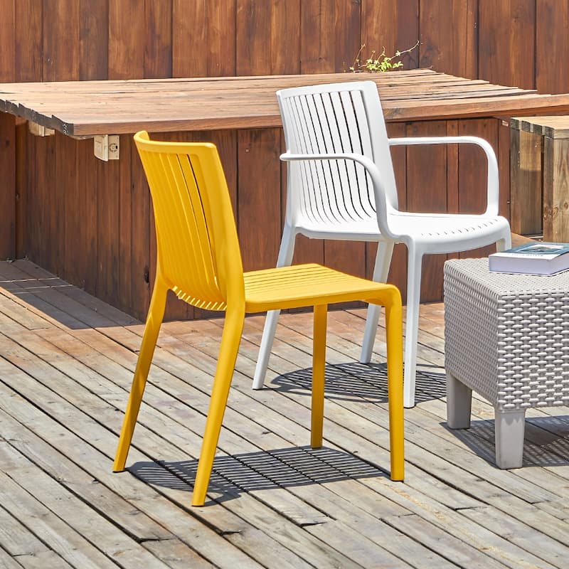 Lagoon Milos Resin Stackable All Weather Side Chair Set of 2