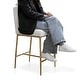 preview thumbnail 8 of 24, 247 Shop At Home Lalia Modern Hammered Metal Square Back Counter Height Dining Chair
