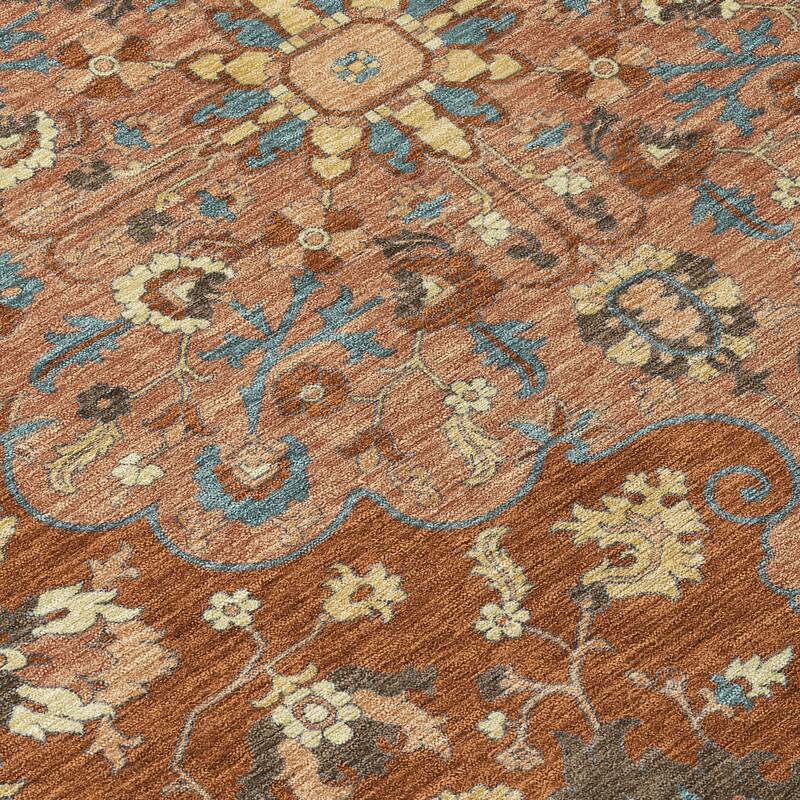 Machine Washable Indoor/ Outdoor Traditional Indore Chantille Rug