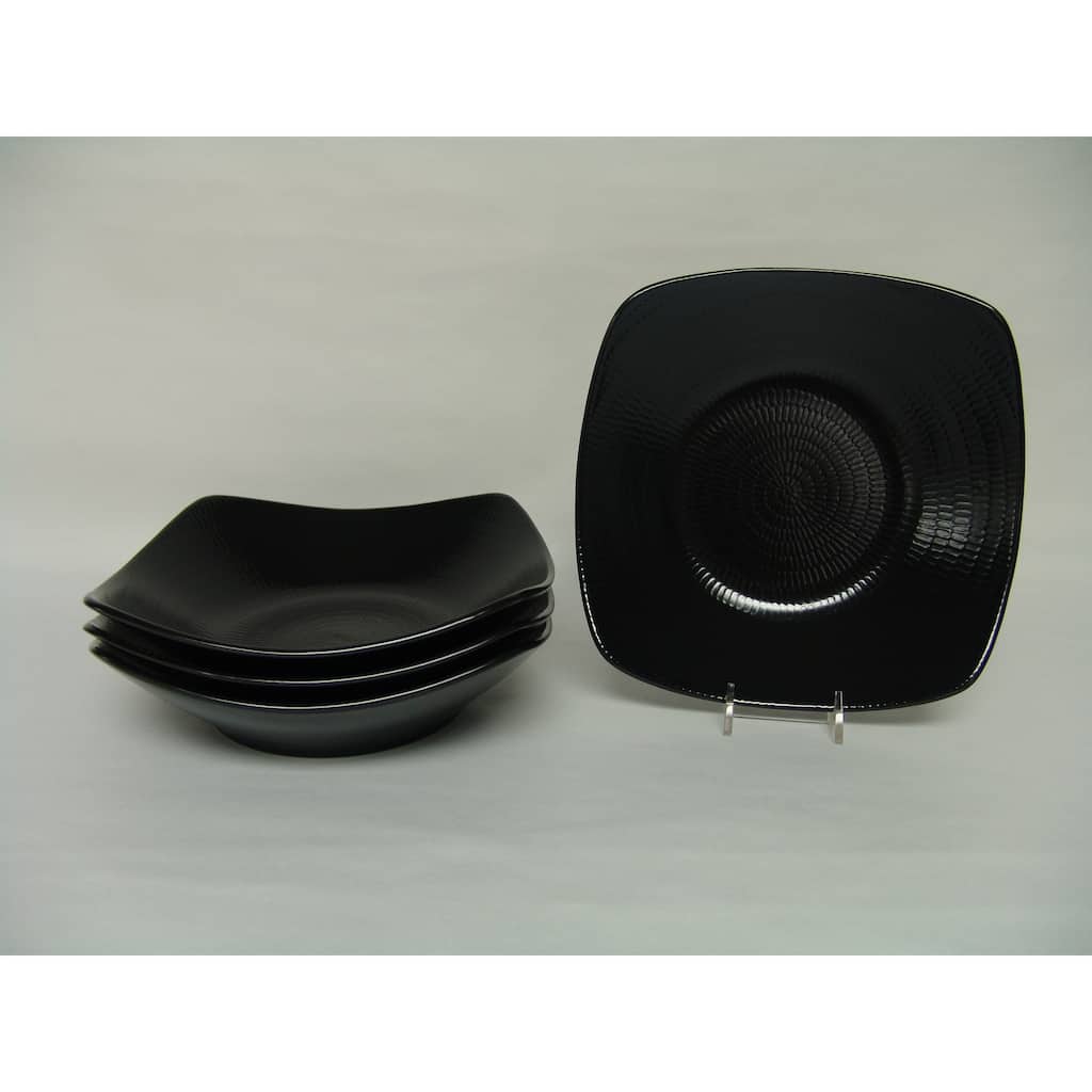 Red Vanilla Black Rice Square Soup Bowl Set of 4