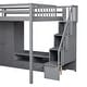 preview thumbnail 10 of 12, Gray Full Size Solid Wood Loft Bed with Wardrobe and Storage Table
