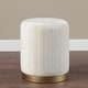 preview thumbnail 2 of 3, Renwil Baylor Indoor Poly-Velvet Ottoman, Off-White