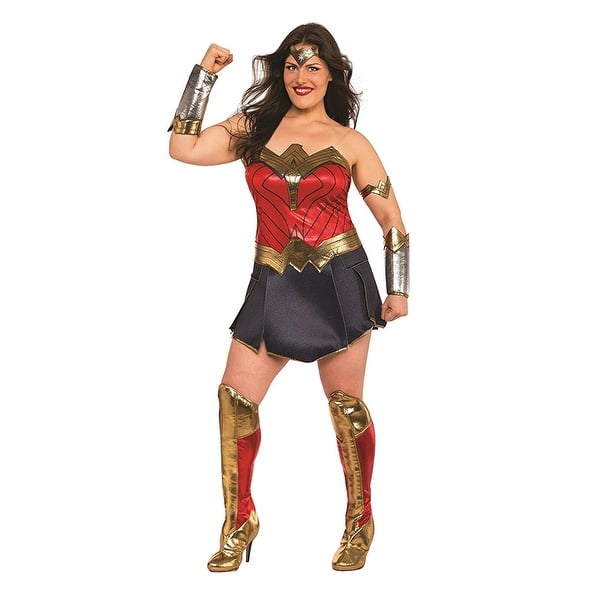 Shop Justice League Movie Wonder Woman Deluxe Plus Size Costume Red Overstock 18397084