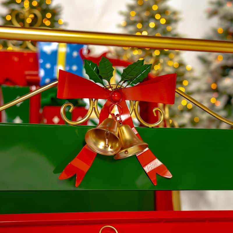 5.5 Foot Tall Elegant Metal Christmas Sleigh - 93"x47.25"x68"