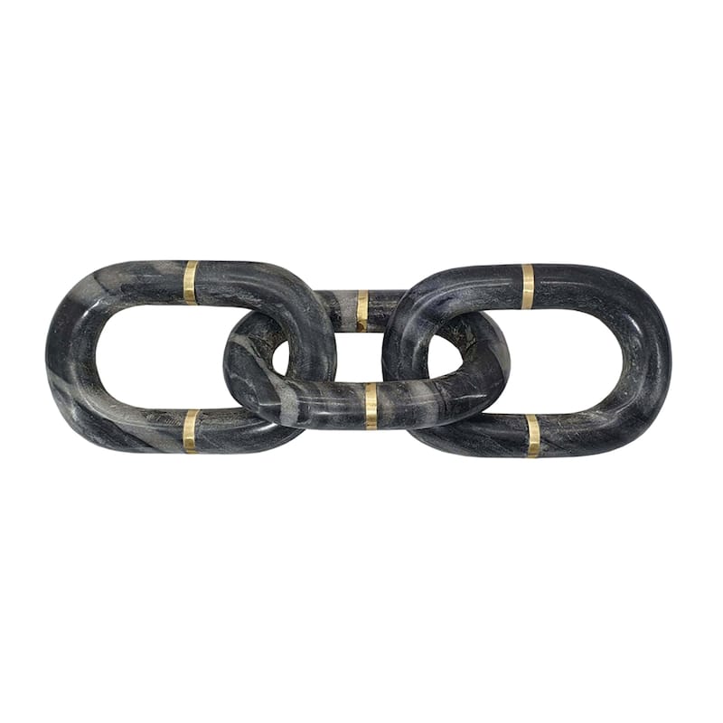 Oval 3 Link Marble Chain - 14" - Gray