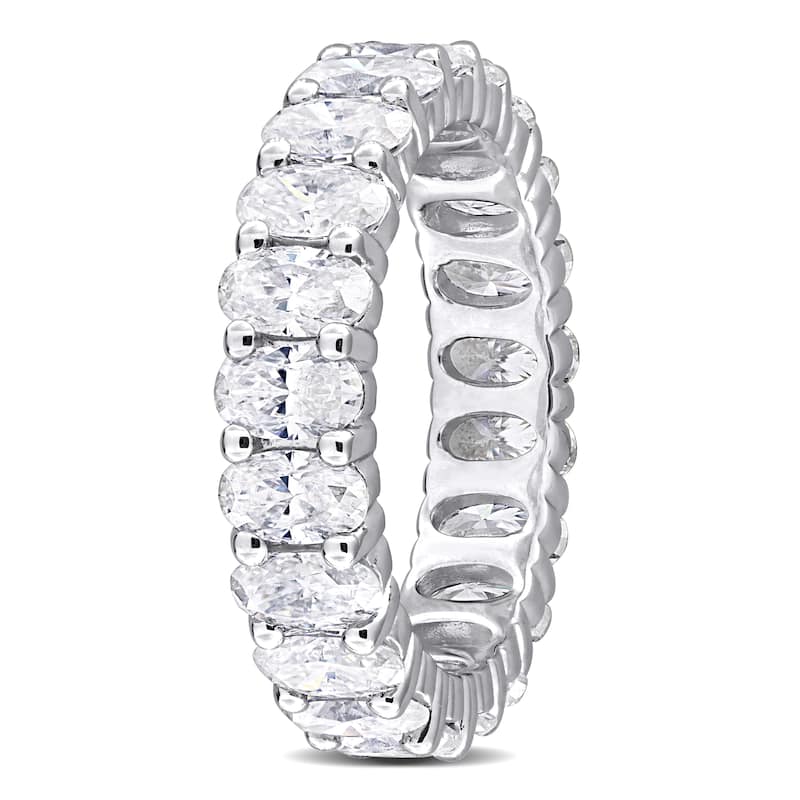 Miadora 4 1/5ct DEW Created White Moissanite Eternity Ring in Sterling Silver