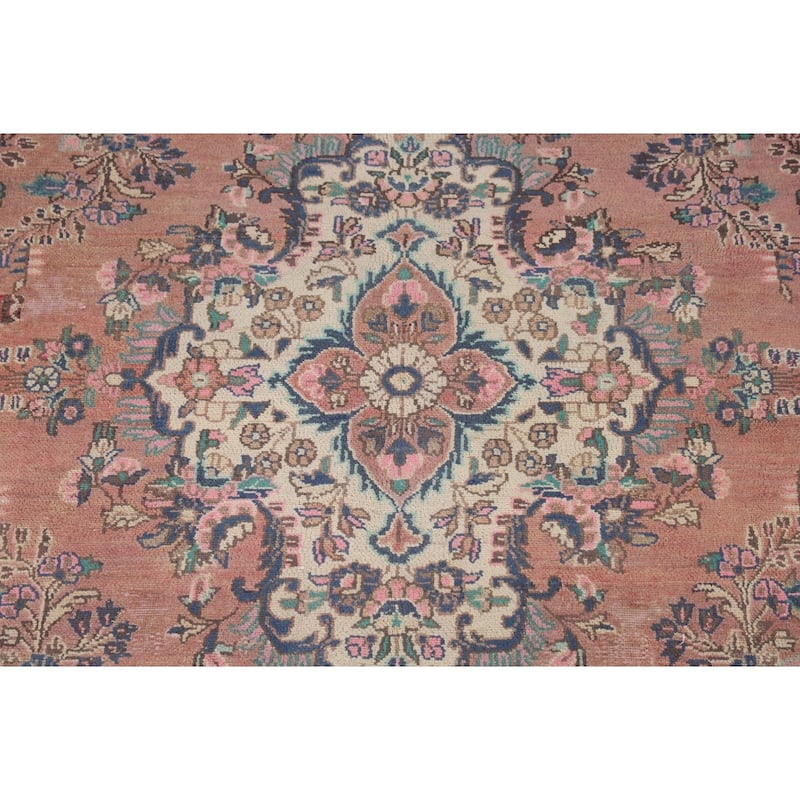 Hamedan Persian Vintage Rug Hand-Knotted Wool Carpet - 6'9"x 10'0"