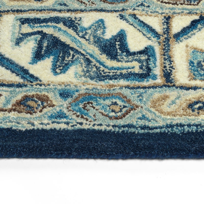 Charlotte Collection Blue Hand Tufted Indoor Area Rug
