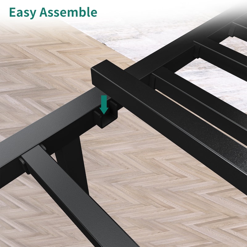 King Modern Metal Platform Bed Frame